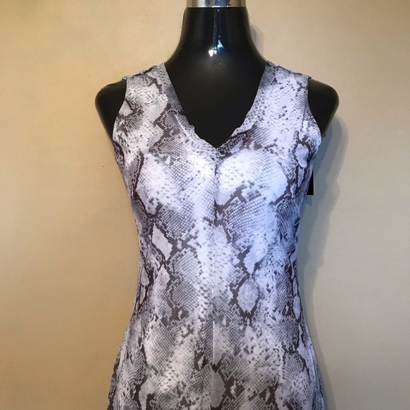 Tahari Python Print Midi Dress Y2K Grunge Aesthetic Alternative Night Out XS - Picture 3 of 10